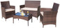 4 Pieces Outdoor Patio Furniture Wicker Set, Outdoor / indoor & Backyard Porch.