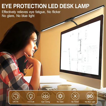 Double Head LED Desk Lamp Dimmable PC Monitor Light USB Table Lamps.