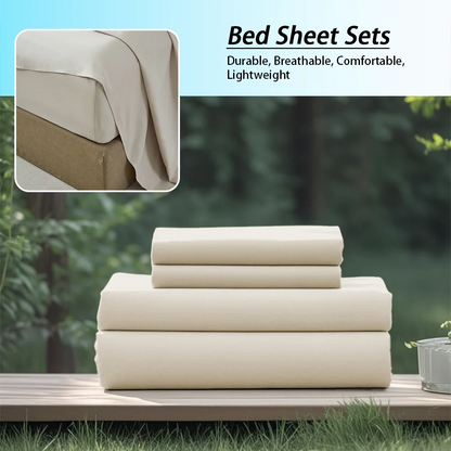 3/4Pcs soft solid color fashionable home bedding set, 1 fitted sheet, 1 flat sheet, 1/ 2 pillowcases