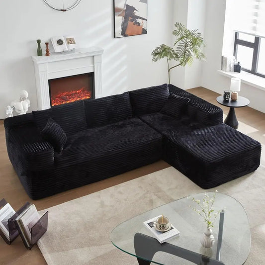 104 L-Shape Sectional Sofa, Plush Upholstered Cloud-Like Couch for Living Room.
