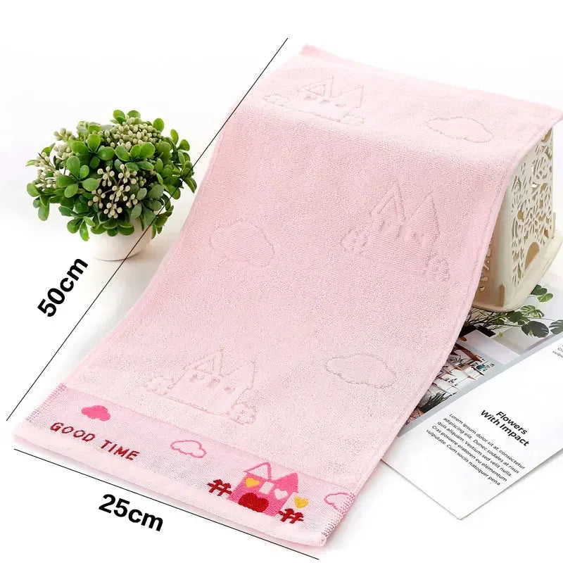 Pure Cotton Children's Towel, Soft Absorbent Baby Face Wash Towel for Kids.