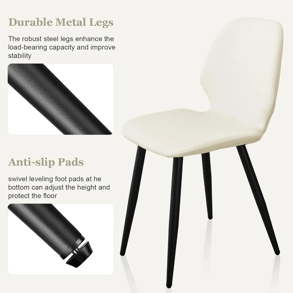 Leather Dining Chairs Set of 4, Mid Century Modern Dining Chairs Upholstered Chairs.