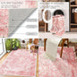 3x5 Feet Washable Bohemian Pink Area Rug for Girls' Bedroom, Cute Non-Slip Carpet.