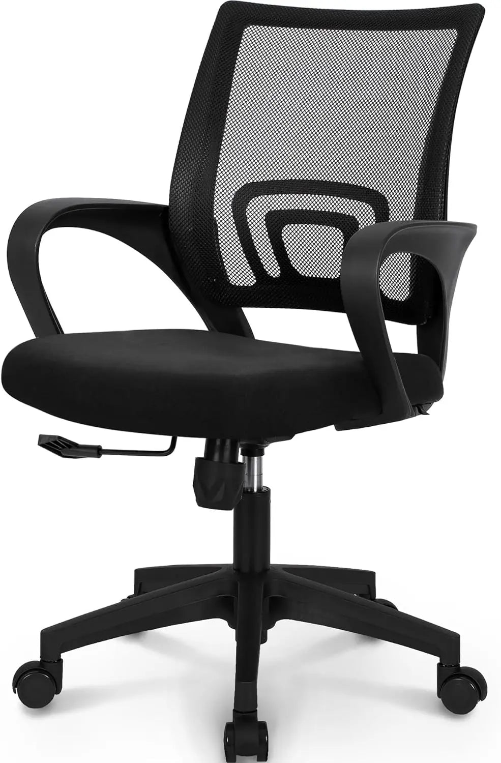 NEO CHAIR Black Mesh Gaming Office Chair Mid Back Lumbar Support Adjustable Height, Swivel.
