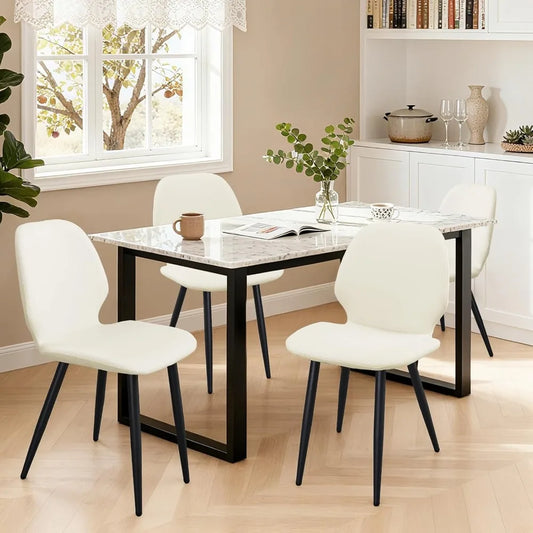 Leather Dining Chairs Set of 4, Mid Century Modern Dining Chairs Upholstered Chairs.