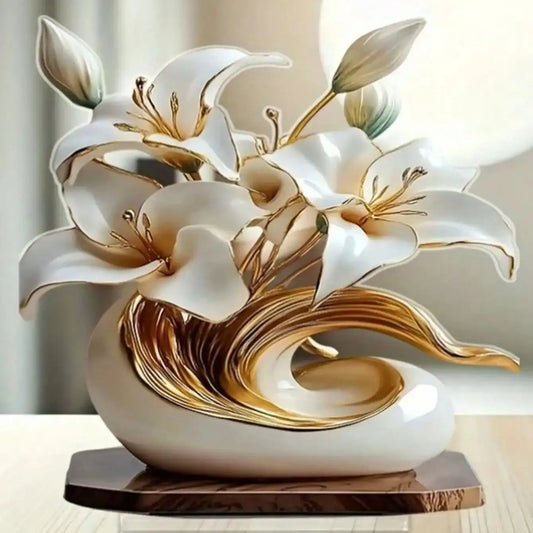 1 piece of lily desktop decoration ornament for living room desktop and office.