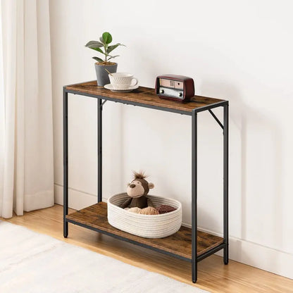 Table, 2Tier Entrance Table, Behind Sofa Table, Sturdy and Stable, for Living Room, Entryway, Foyer.