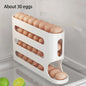 4 Layers Automatic Rolling Egg Holder Rack Fridge Egg Storage Box Container.