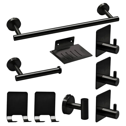 Bathroom Hardware Set 7Pcs Bathroom Towel Rack, Hand Towel Bars Toilet Paper Holders, Towel Rings, Robe Hooks