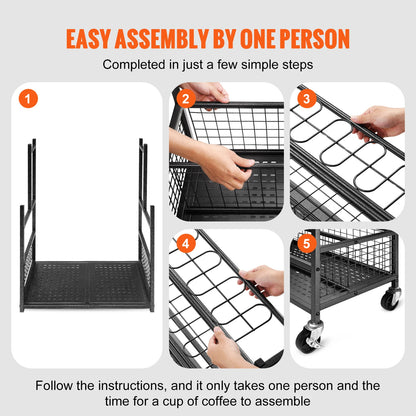16 Slots Garden Tool Organizer Yard Tool Tower Rack with Hooks, Wheels for Garage Storage
