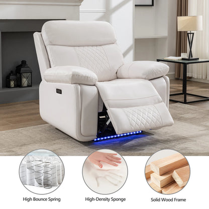 6-Seat Electric Power Recliner Sofa Set with Drop-Off Table, Wireless Charger, Faux Leather Loveseat.