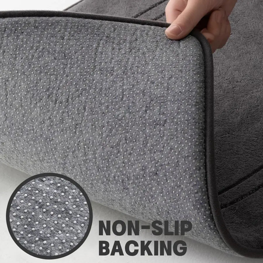 Dark Grey Memory Foam Bathroom Rug Set 5 Piece, Ultra Absorbent, Non-Slip.