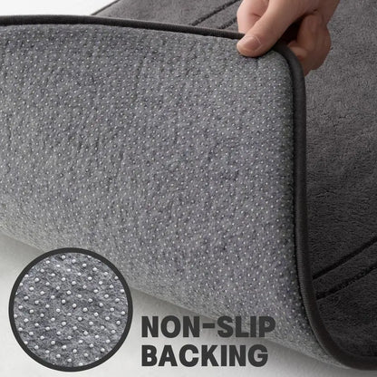 Dark Grey Memory Foam Bathroom Rug Set 5 Piece, Ultra Absorbent, Non-Slip.