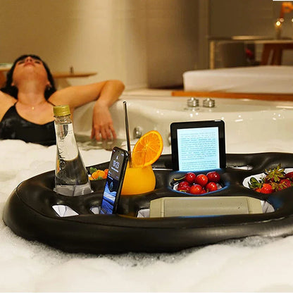 Swimming Pool Float Beer Table Cooler, Bar Tray Inflatable Cup Holder Phone Pad Swimming Pool Food Holder.