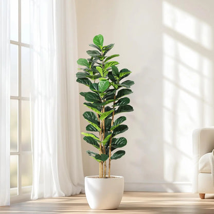 5/6/7 FT Artificial Fiddle Leaf Fig Tree with Pot Faux with Artificial Plants for Home