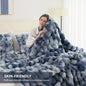 [Cozy|Faux Rabbit] Soft, Warm, 1pc Cozy Faux Rabbit Fleece Blanket- Bedroom, Guest Room, Living Room