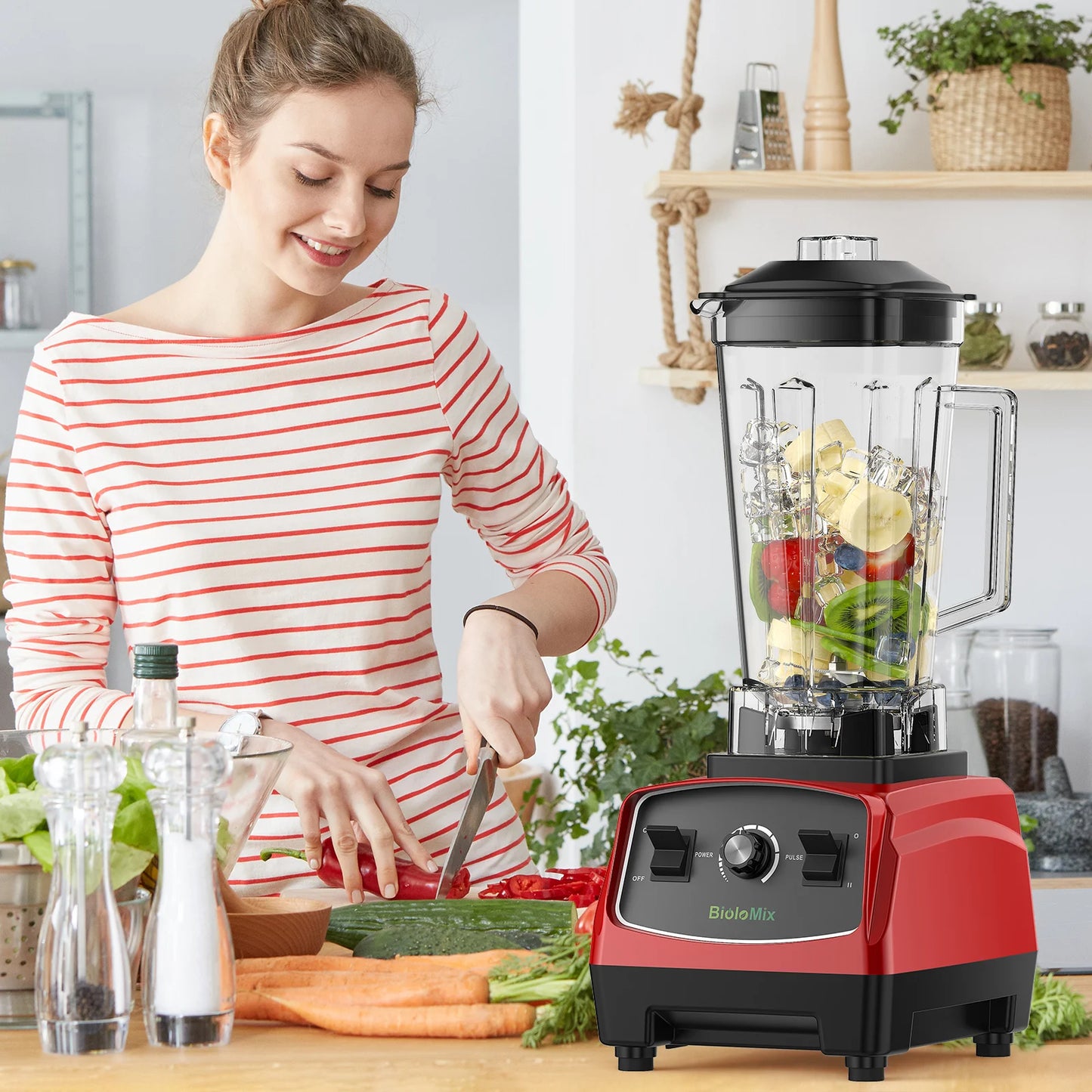 BPA Free 3HP 2200W Heavy Duty Commercial Grade Blender, Food Processor, Smoothie and Fruit Blender