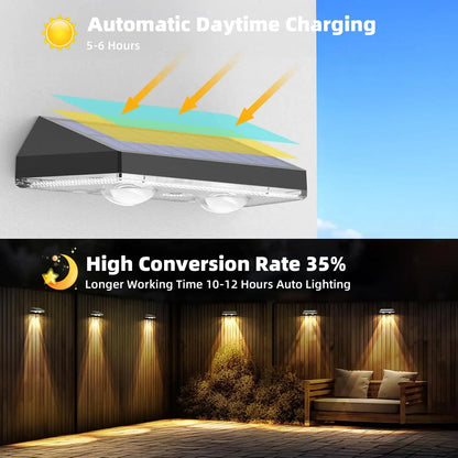Solar Fence Lights Outdoor- Waterproof 3 Mode Solar Deck Lights for Outside, Patio Stair and Wall (6 pack)
