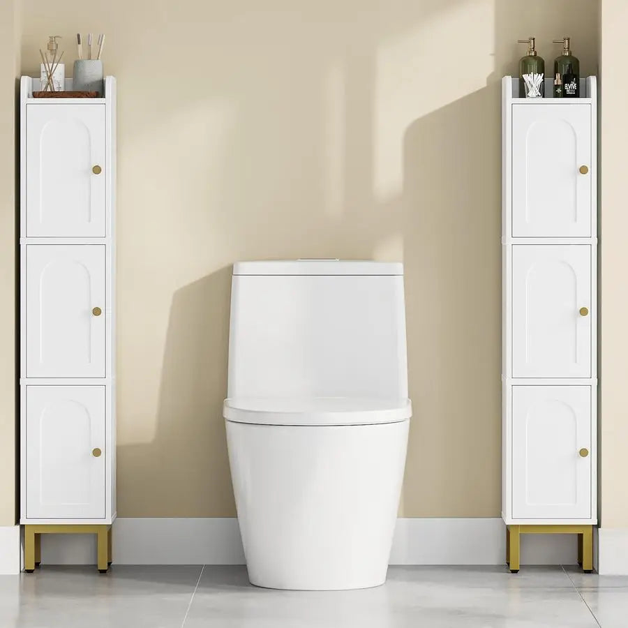 Bathroom Storage Cabinet, Narrow Bathroom Organizers and Storage with 4 Adjustable Feet.