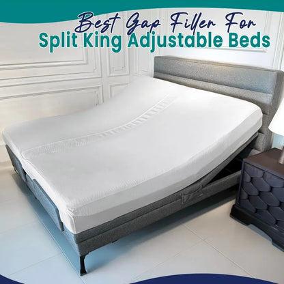 Fitted Sheet Attached Bed Bridge Twin XL to King Converter Kit with Sheet Strap Set Split King Gap Filler.