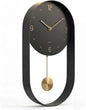 Modern Pendulum Wall Clock - Black and Gold Decorative Wall Clock with Pendulum.