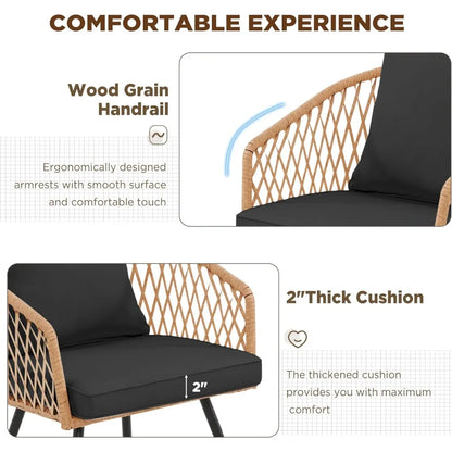 5/7/9-Piece All-Weather Rattan Patio Dining Set with 60" Wood Tabletop & Umbrella Hole.