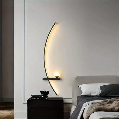 2pcs Modern Adjustable LED Wall Sconce, 31.5" Arched Metal Bedside Lamp, 3000K Warm Glow, Indoor Use.