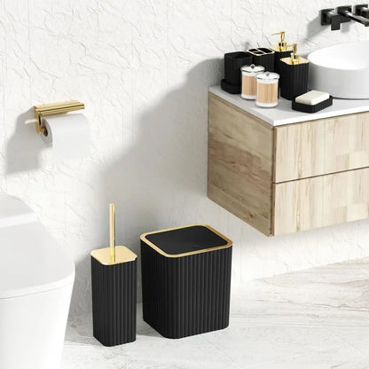 Accessories Set Gorgeous Black Bathroom Set, 10PC Bathroom Accessory Set.