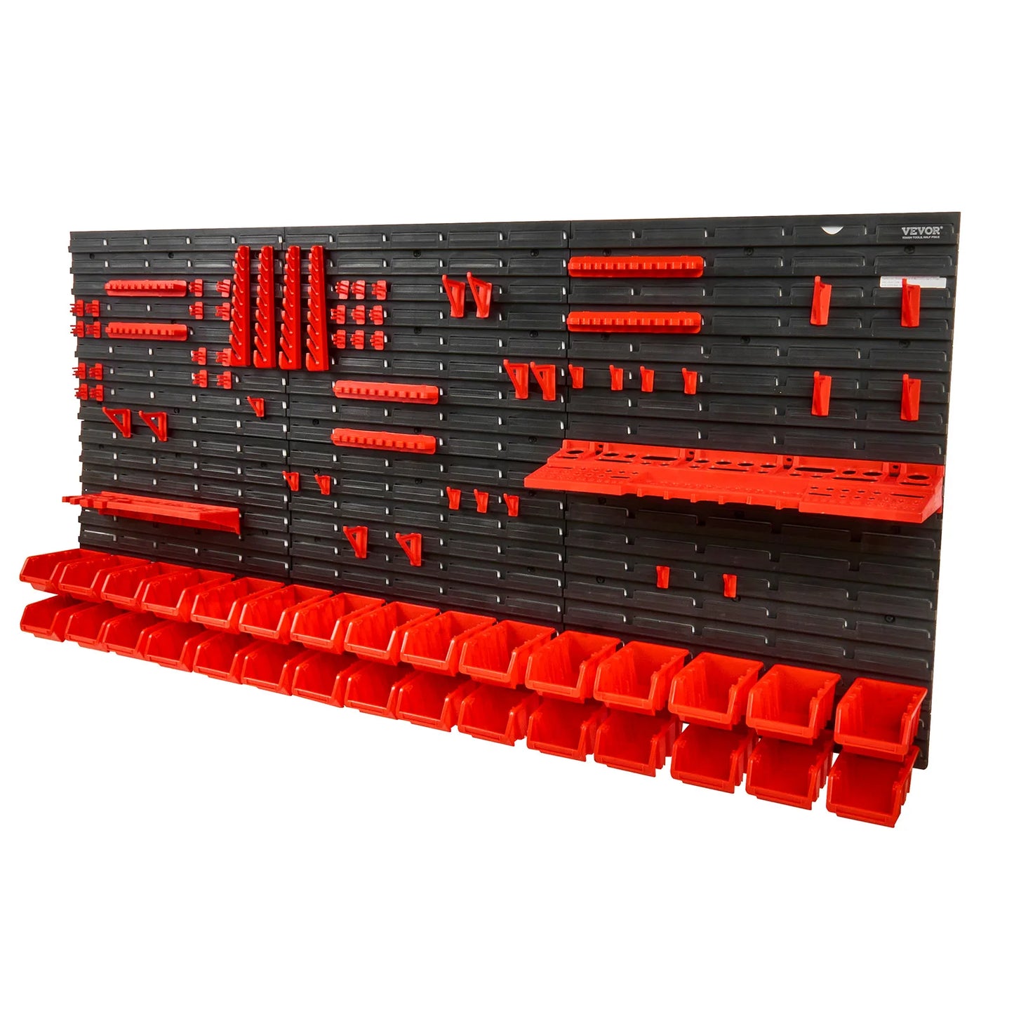30Bin Wall Mounted Storage Bins Parts Rack Organizer Garage with Wall Panels.