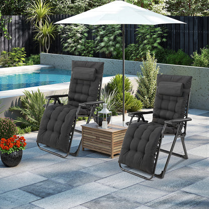 Zero Gravity Recliner Patio Lounge Chair Folding Portable with Cup Holder, Removable Cushion.