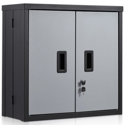 Foldable Wall Cabinet Metal Garage Locker Mounted Tool Chest Adjustable Shelf Magnetic Door.