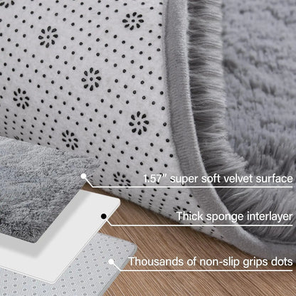 Soft Modern Indoor Large Shaggy Rug for Living Room Bedroom, Non-Slip Plush Fluffy.