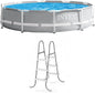 Prism Frame Above Ground Swimming Pool Set: 10ft x 30in – Includes 330 GPH Filter Pump – Removable Pool Ladder