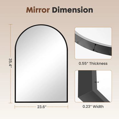JHK 26"x38" Arched Metal Framed Bathroom Mirrors for Wall  Hanging and Bedroom Entryway
