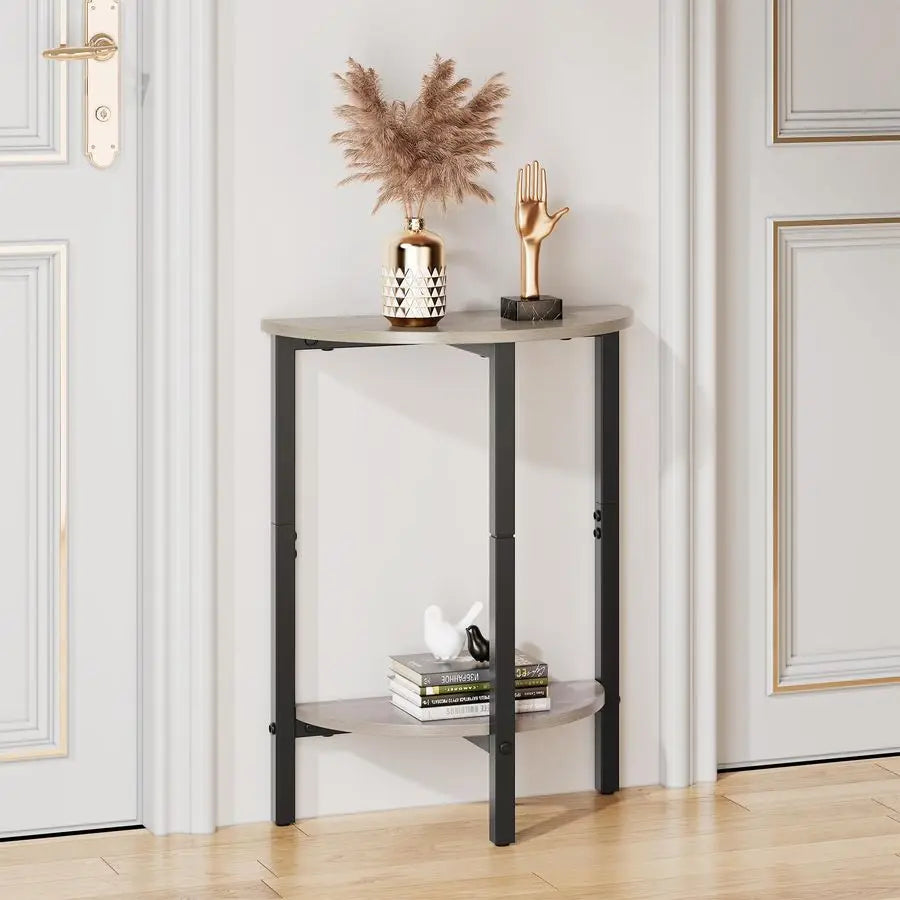 Small End Tables, set of 2 Half Round Side Table for Living Room, Small Round Coffee Table