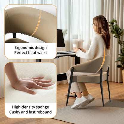 2-Piece Luxury Dining Chairs Microfiber Leather Padded Seat Modern for Home Office & Dining Room