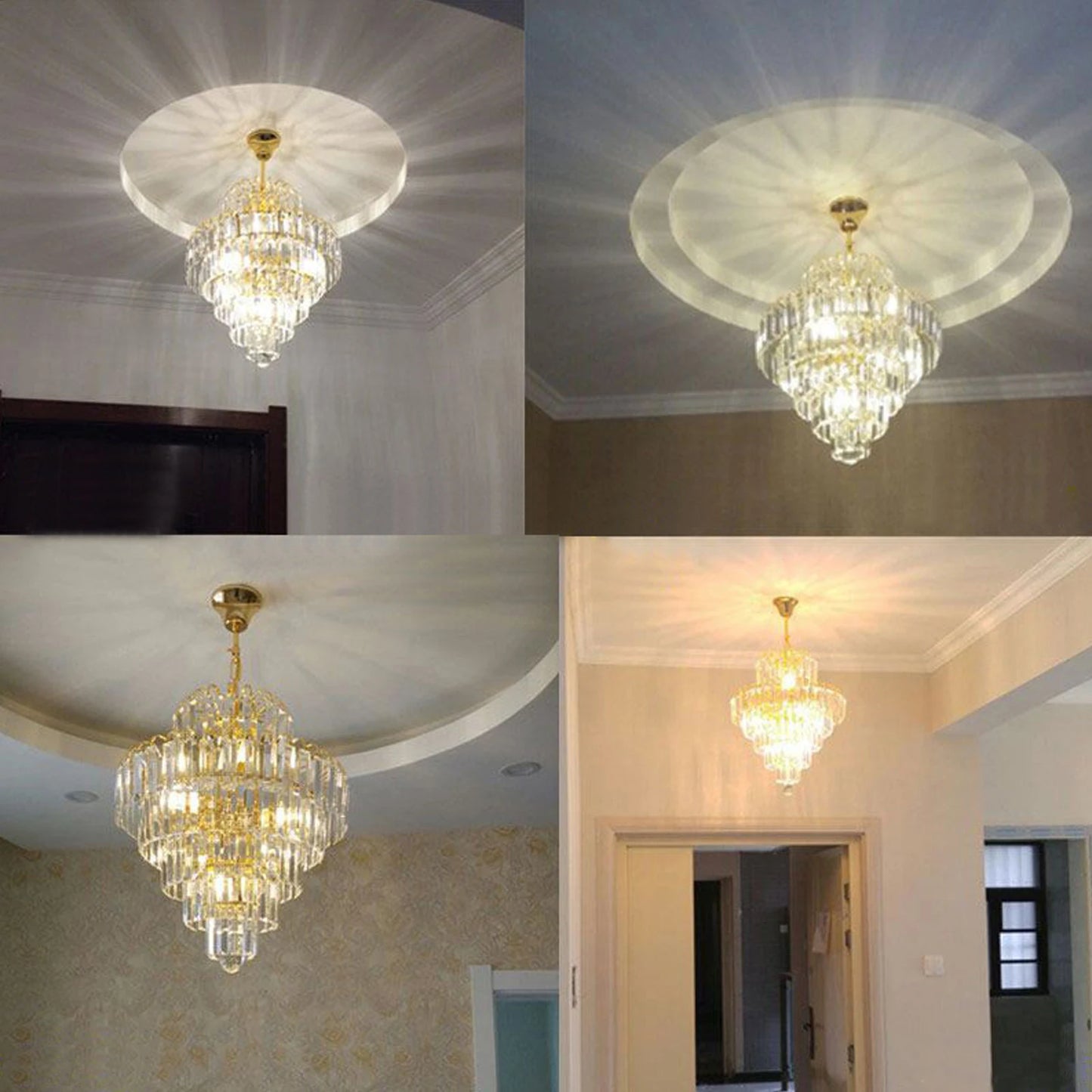 Luxury Crystal Chandelier Modern Ceiling Light Pendant Fixture Lighting, Elegant Decor.
