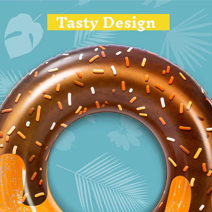 JOYFY 32.5" Donut Pool Float with Glitters 3 Pack Funny Tube Toys for Swimming Pool.