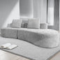 Curved Sofa with Modern Design, Light Grey, 4-Seat Living Room Set- 2 Pillows.