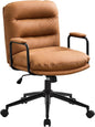 Leather Home Desk Chair, Comfortable Executive Office Chair with Wheels, Adjustable Height.