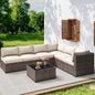 7 Piece Outdoor Patio Furniture Set, Outdoor Sectional Furniture, Rattan & Wicker Modern.