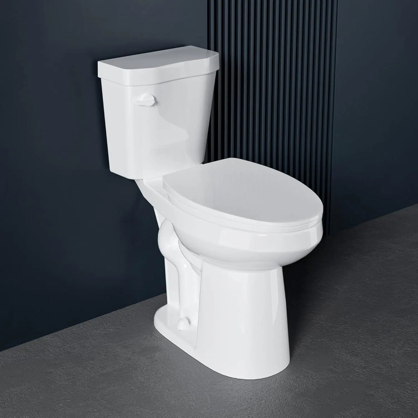 Elongated Extra Tall Toilet 21 Inch for Seniors 1.28 GPF Tornado Flush.