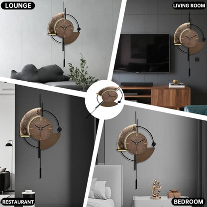 Wall Clock, Decorative Clock with Pendulum, Silent Quality Battery Operated.