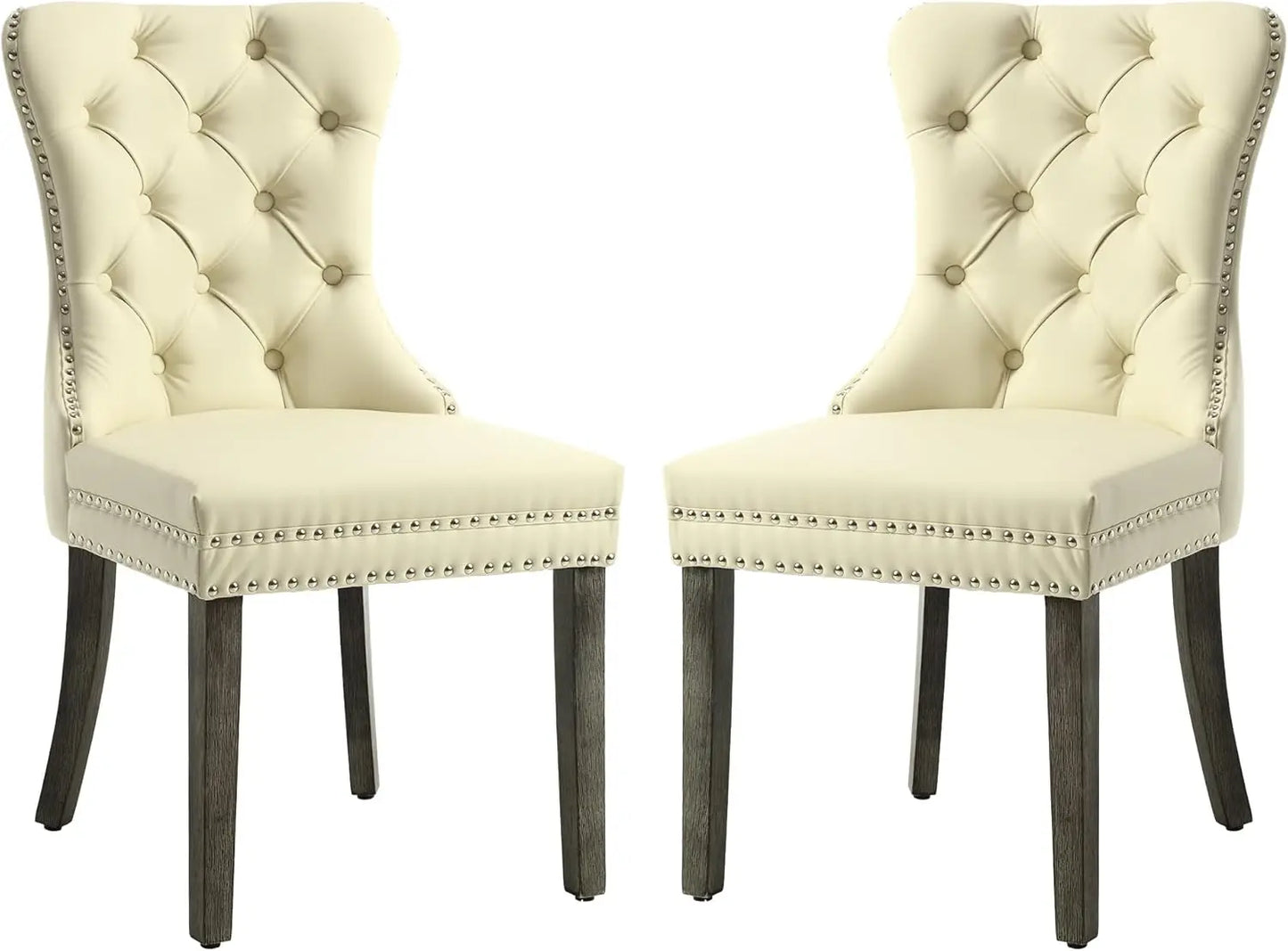 Velvet Dining Chairs Set of 4, Upholstered High-end Tufted Dining Chair with Nail head Back.