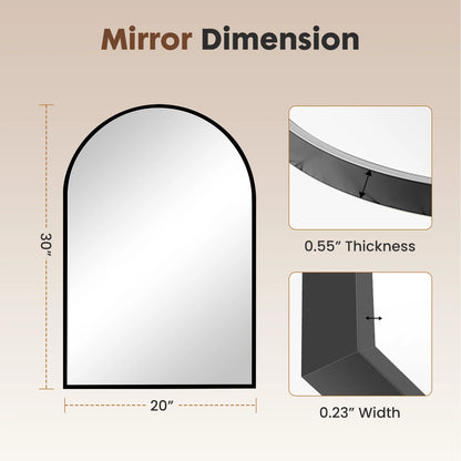 JHK 26"x38" Arched Metal Framed Bathroom Mirrors for Wall  Hanging and Bedroom Entryway