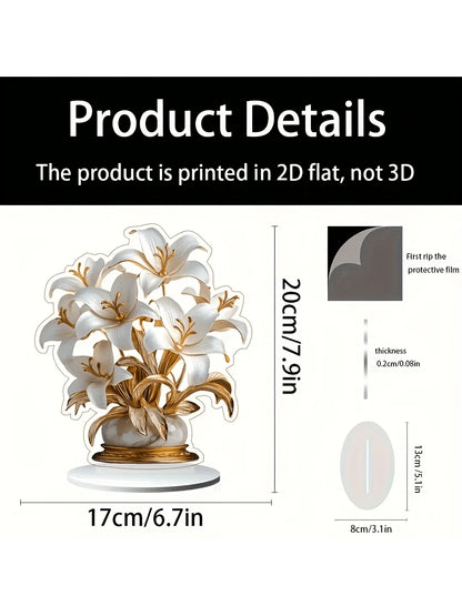 1 piece of lily desktop decoration ornament for living room desktop and office.