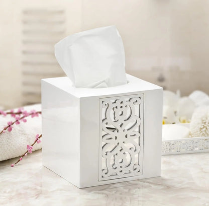 6-Piece Bathroom Accessories Set with Soap Dispenser, Toothbrush Holder, Cup, Dish, Tissue Cover, and Wastebasket