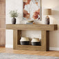Tribe signs 63" Console Table, Farmhouse 2-Tier Entryway Table with U-Shaped Base, Narrow.