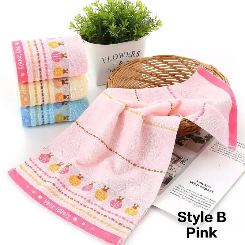 Pure Cotton Children's Towel, Soft Absorbent Baby Face Wash Towel for Kids.