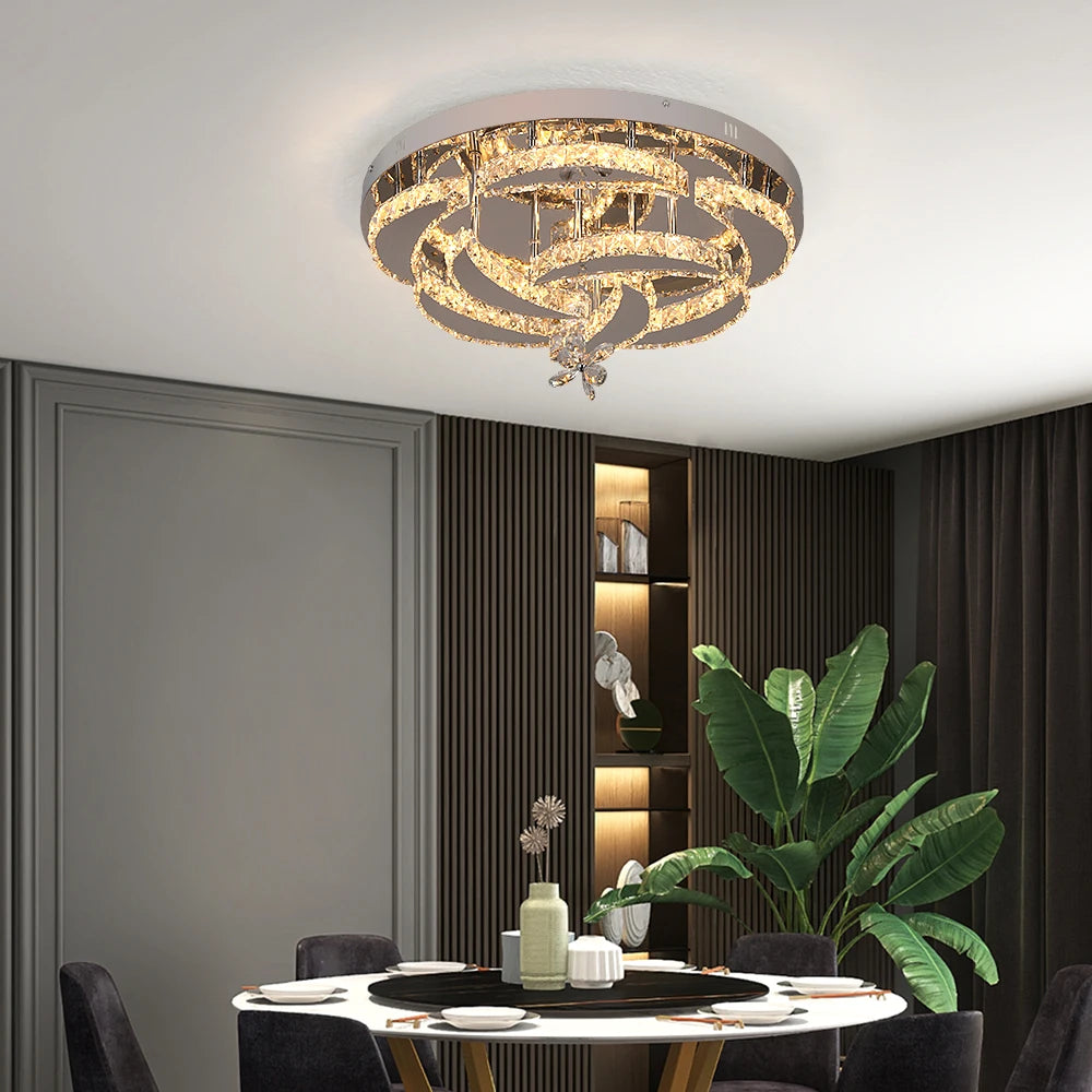 Crystal Ceiling Lamp Led Chandelier Modern Pendant Lighting Fixture.